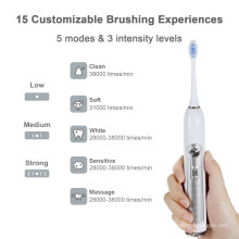 Brosse à dents électrique de voyage rechargeable Brosse à dents électrique à ultrasons extérieure 5 modes Support de charge portable